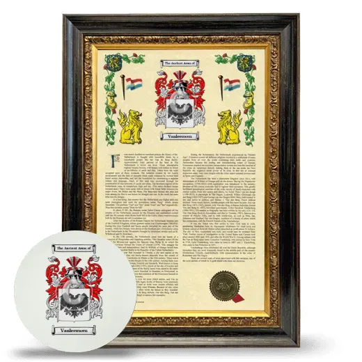 Vanleeuwen Framed Armorial History and Mouse Pad - Heirloom