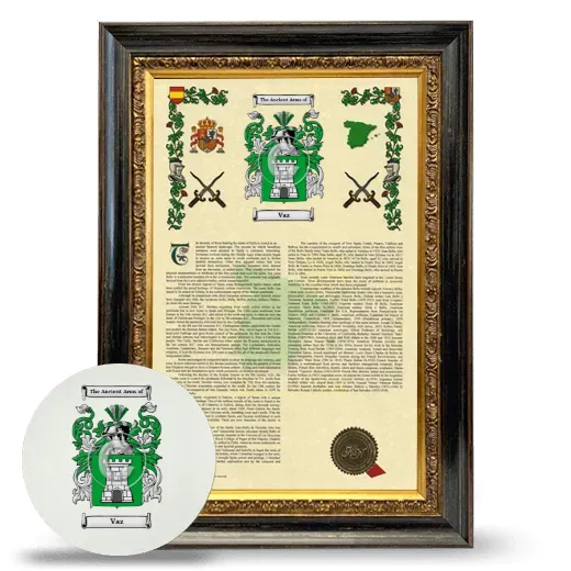 Vaz Framed Armorial History and Mouse Pad - Heirloom