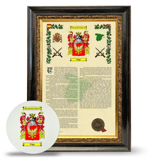 Vega Framed Armorial History and Mouse Pad - Heirloom