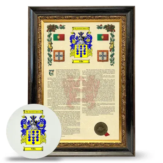 Villa Framed Armorial History and Mouse Pad - Heirloom