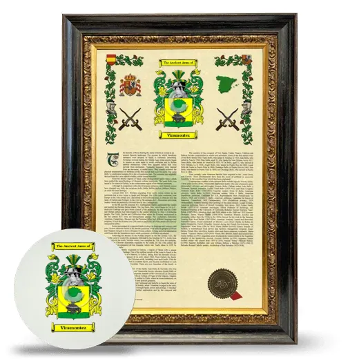 Viramontez Framed Armorial History and Mouse Pad - Heirloom