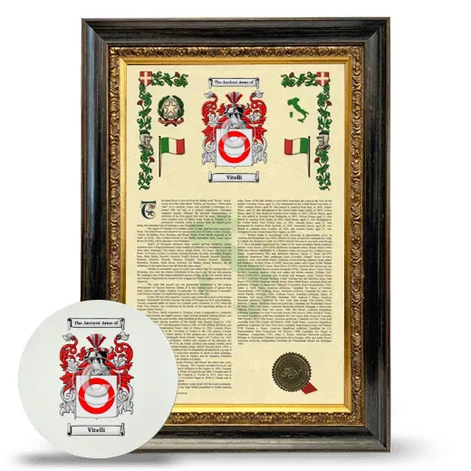 Vitelli Framed Armorial History and Mouse Pad - Heirloom