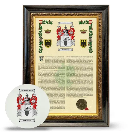 Weishaupt Framed Armorial History and Mouse Pad - Heirloom