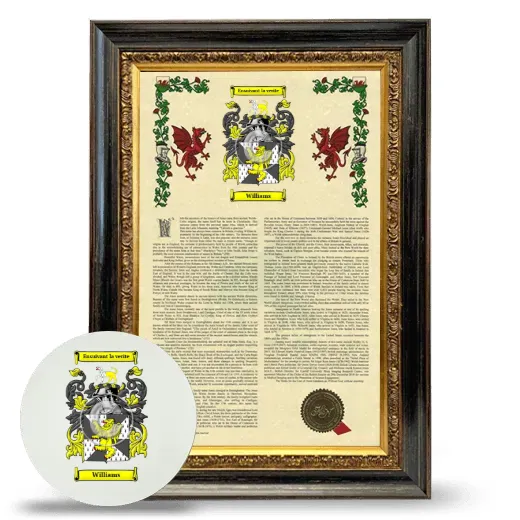 Williams Framed Armorial History and Mouse Pad - Heirloom