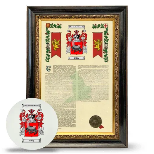 Willig Framed Armorial History and Mouse Pad - Heirloom