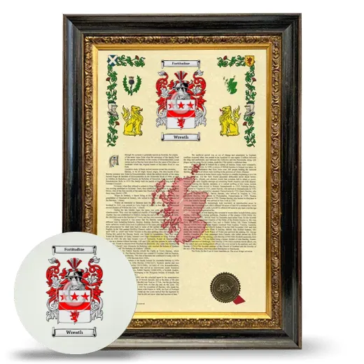 Wreath Framed Armorial History and Mouse Pad - Heirloom