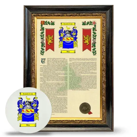 Wry Framed Armorial History and Mouse Pad - Heirloom