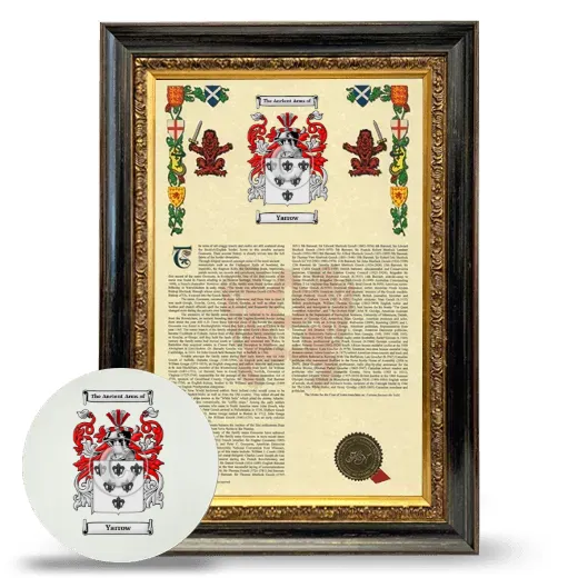 Yarrow Framed Armorial History and Mouse Pad - Heirloom