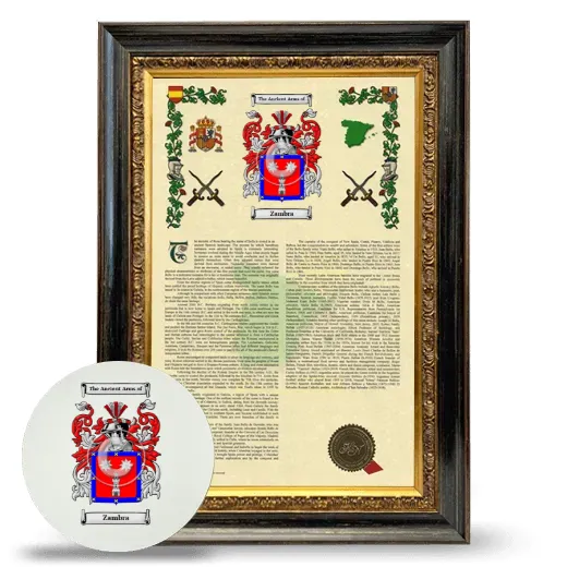 Zambra Framed Armorial History and Mouse Pad - Heirloom