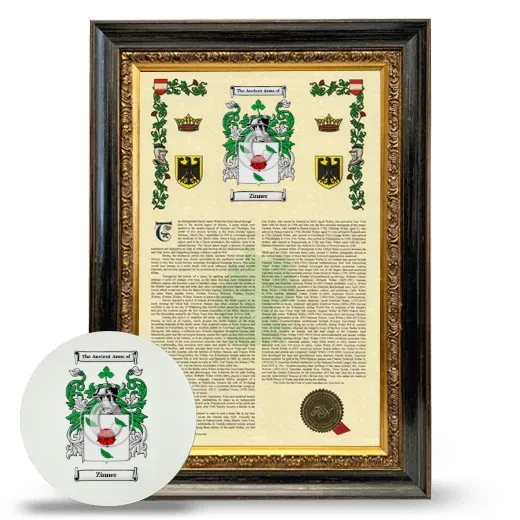 Zinner Framed Armorial History and Mouse Pad - Heirloom