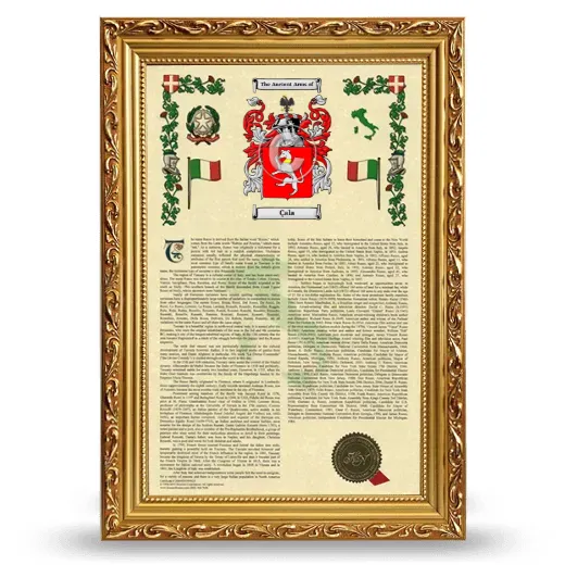 Çala Armorial History Framed - Gold