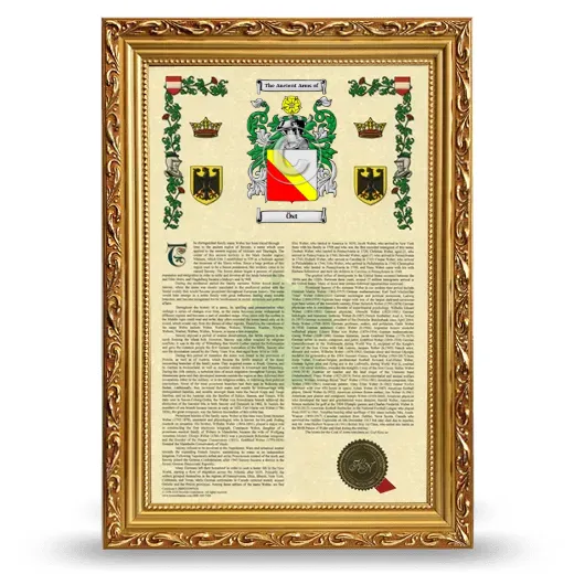Öst Armorial History Framed - Gold