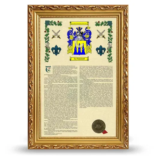 La Fummel Armorial History Framed - Gold