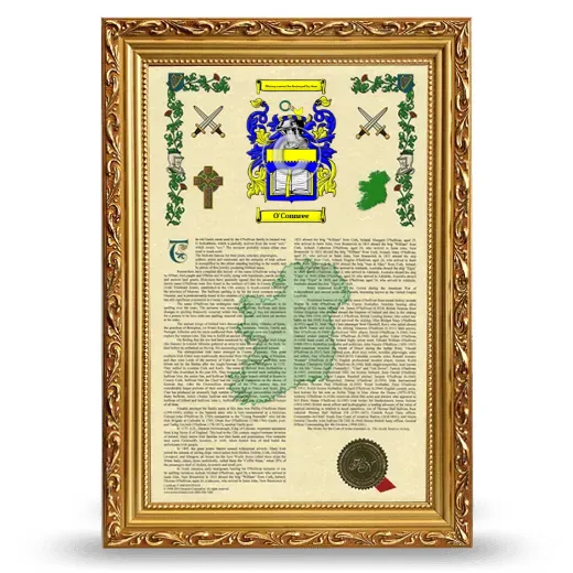 O'Connree Armorial History Framed - Gold