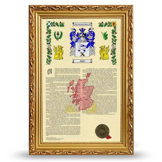 Aasie Armorial History Framed - Gold