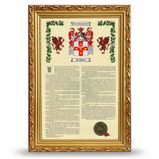 Ab adman Armorial History Framed - Gold