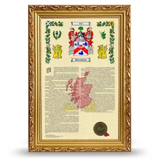 Abercombay Armorial History Framed - Gold