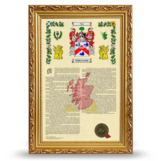 Abhircrombie Armorial History Framed - Gold