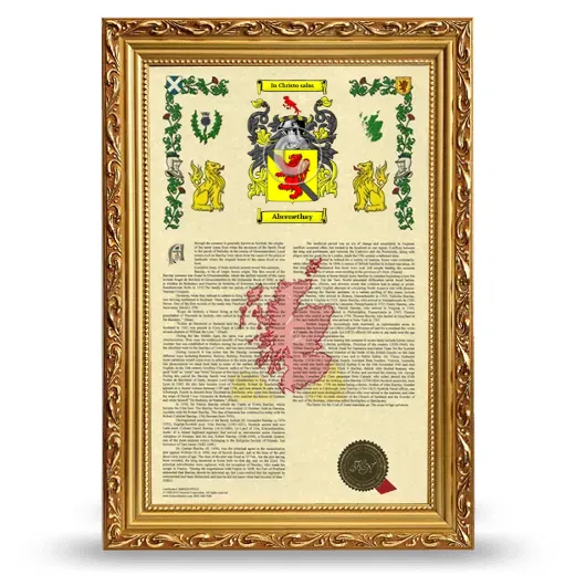 Abrenethay Armorial History Framed - Gold