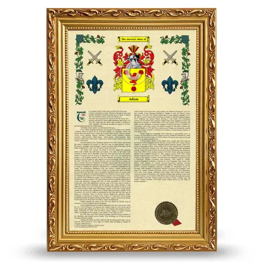 Adam Armorial History Framed - Gold