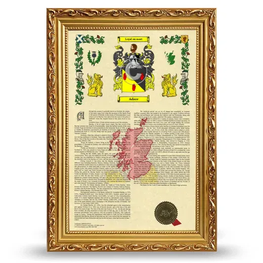 Adare Armorial History Framed - Gold