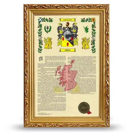 Addare Armorial History Framed - Gold