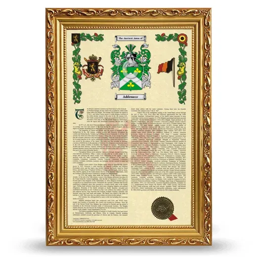 Addenaur Armorial History Framed - Gold