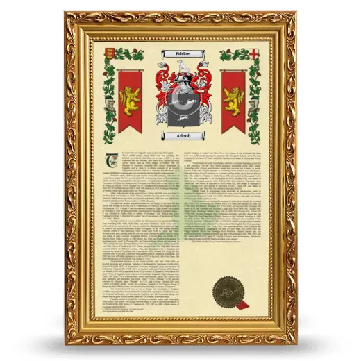 Adooh Armorial History Framed - Gold