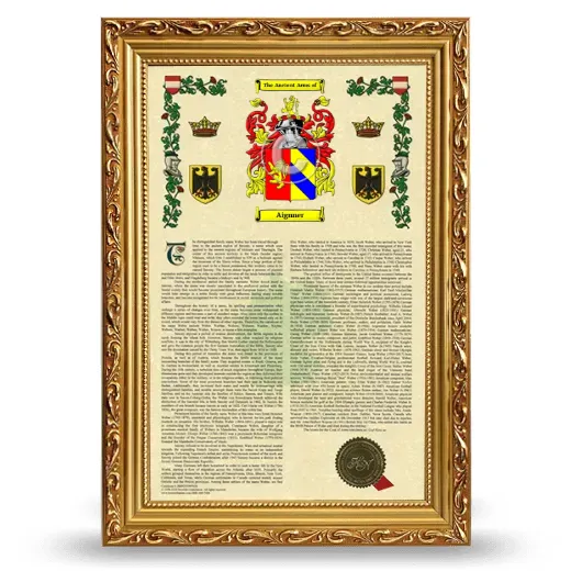 Aignner Armorial History Framed - Gold