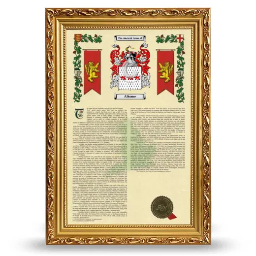 Aikome Armorial History Framed - Gold