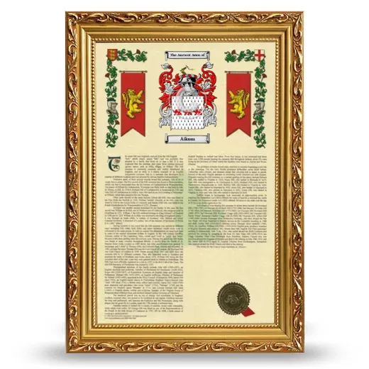 Aikum Armorial History Framed - Gold