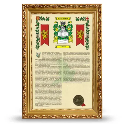 Ailanie Armorial History Framed - Gold
