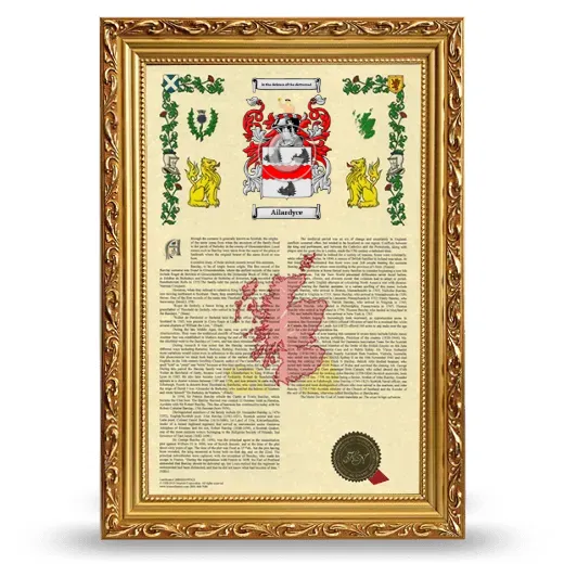 Ailardyce Armorial History Framed - Gold