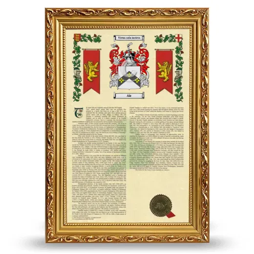 Air Armorial History Framed - Gold