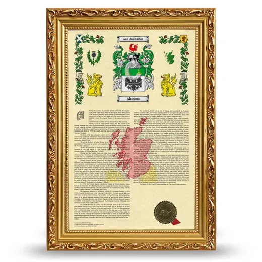 Akesom Armorial History Framed - Gold