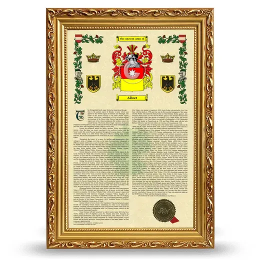 Albret Armorial History Framed - Gold