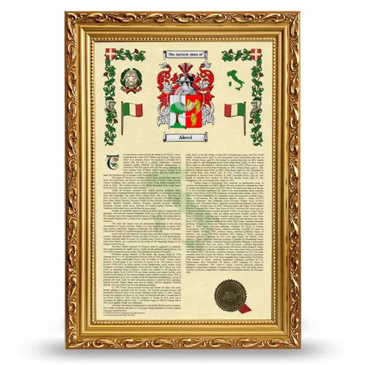 Alecci Armorial History Framed - Gold