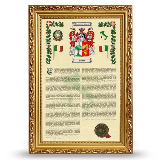 Alesci Armorial History Framed - Gold