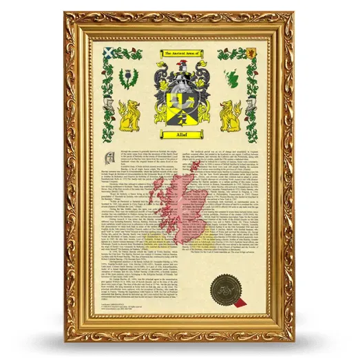Allaf Armorial History Framed - Gold