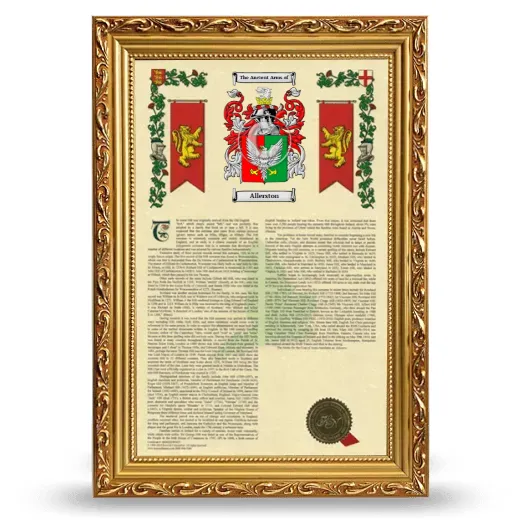 Allerston Armorial History Framed - Gold