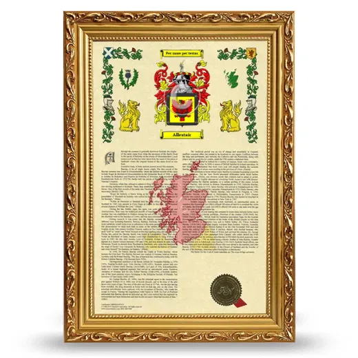 Allestair Armorial History Framed - Gold