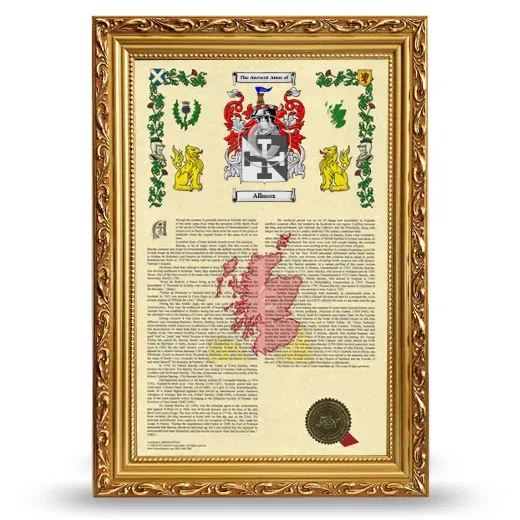 Allmox Armorial History Framed - Gold