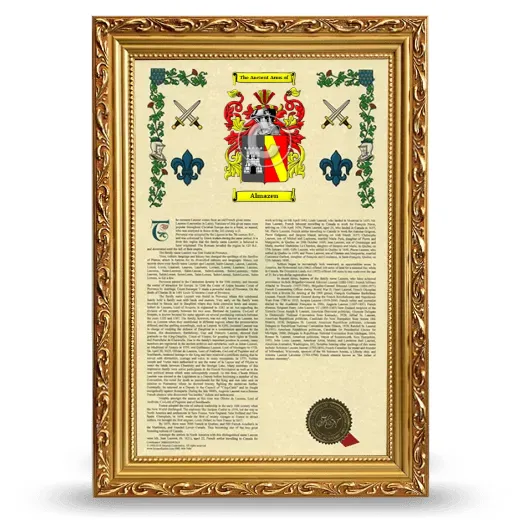 Almazen Armorial History Framed - Gold