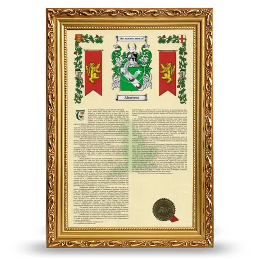 Altartent Armorial History Framed - Gold