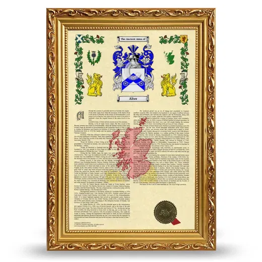Alter Armorial History Framed - Gold