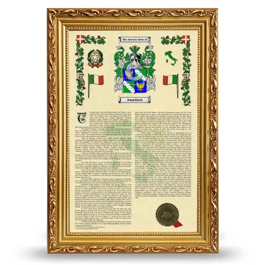 Amadorsi Armorial History Framed - Gold