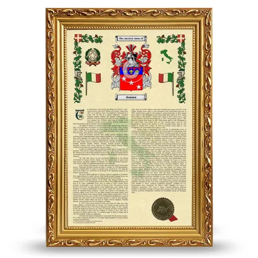 Amora Armorial History Framed - Gold