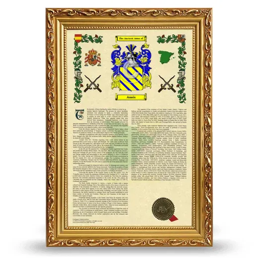 Anais Armorial History Framed - Gold