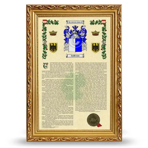 Armorial History Framed - Gold