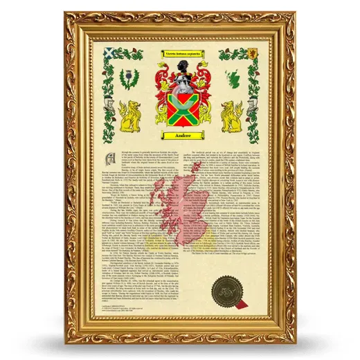 Andree Armorial History Framed - Gold